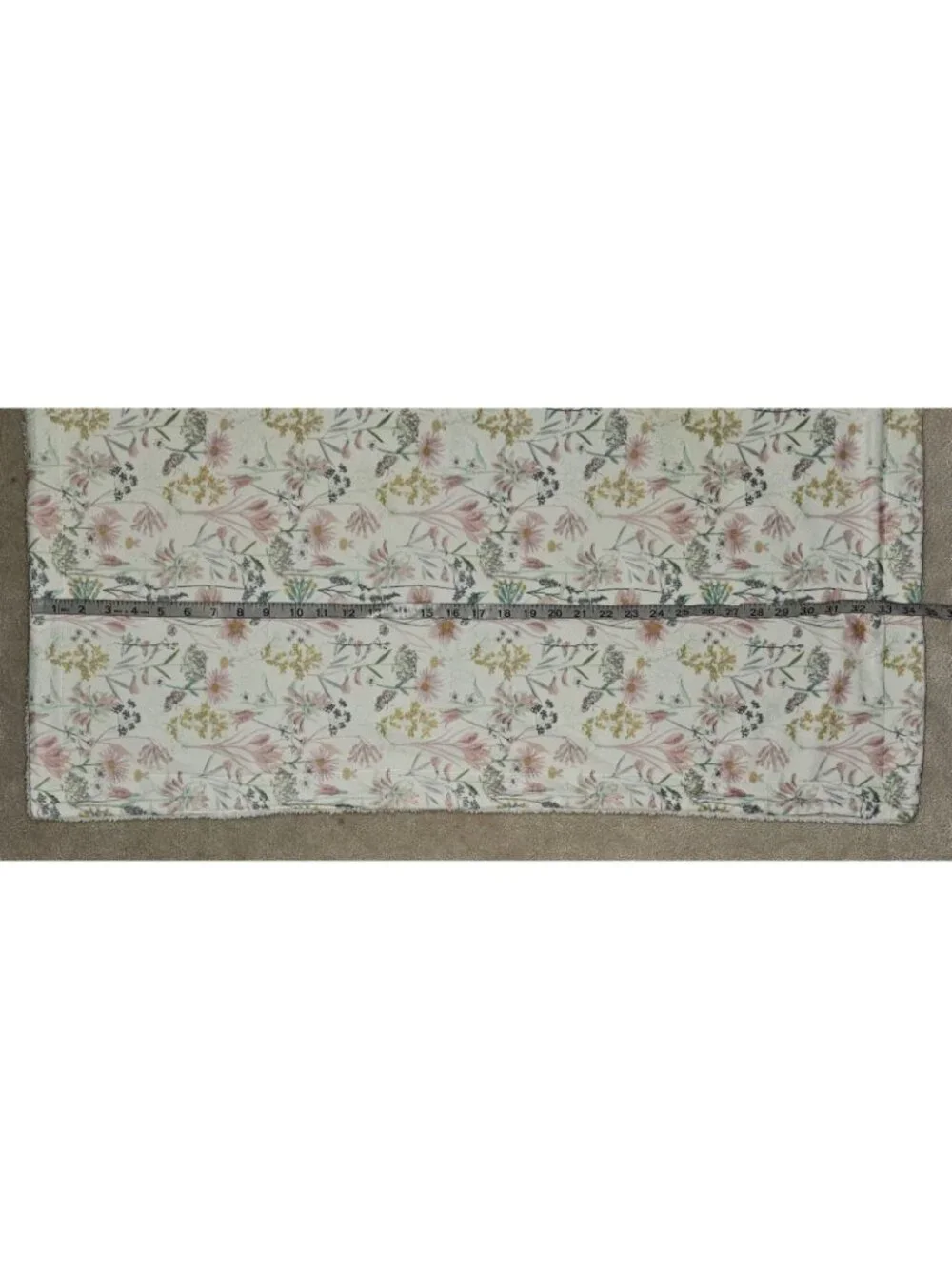 Pink Yellow Green White Floral Butterfly Bee Baby Blanket Fleece Sherpa 30x35